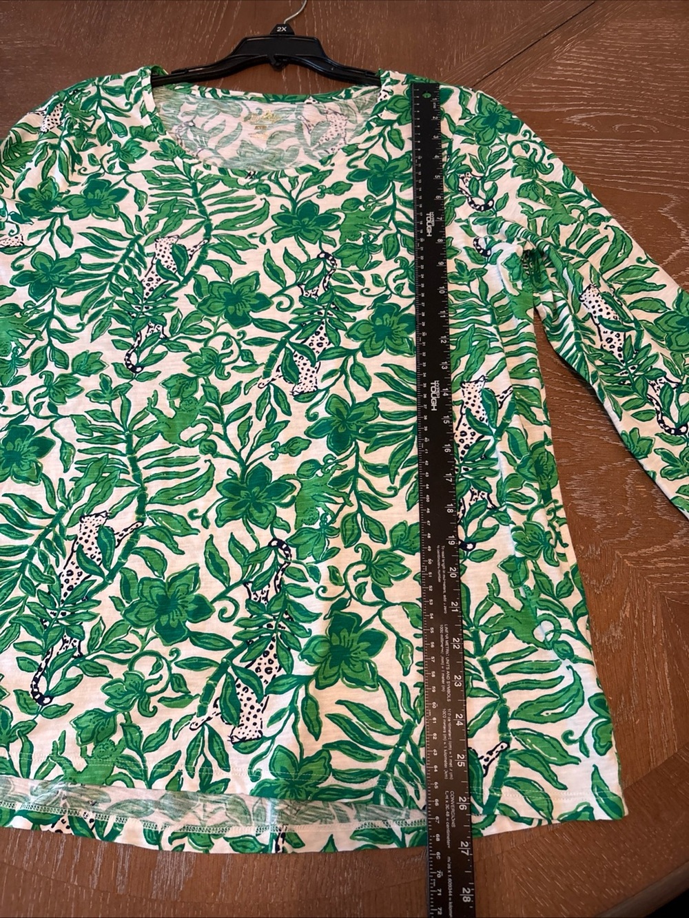 Lilly Pulitzer White Long-Sleeve Top with Green Floral Print - Picture 5 of 9